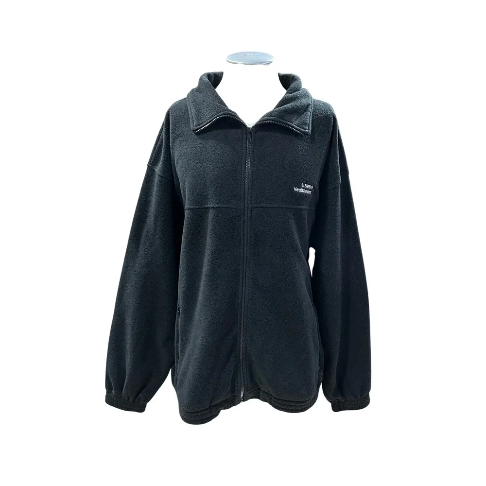 Tri-Mountain Mens Siemens Healthineers Fleece Jacket 3XLT Black Full Zip S7600